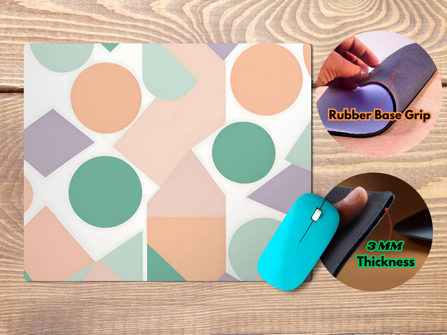 Pastel Geometric Shapesmousepad mockup style 4