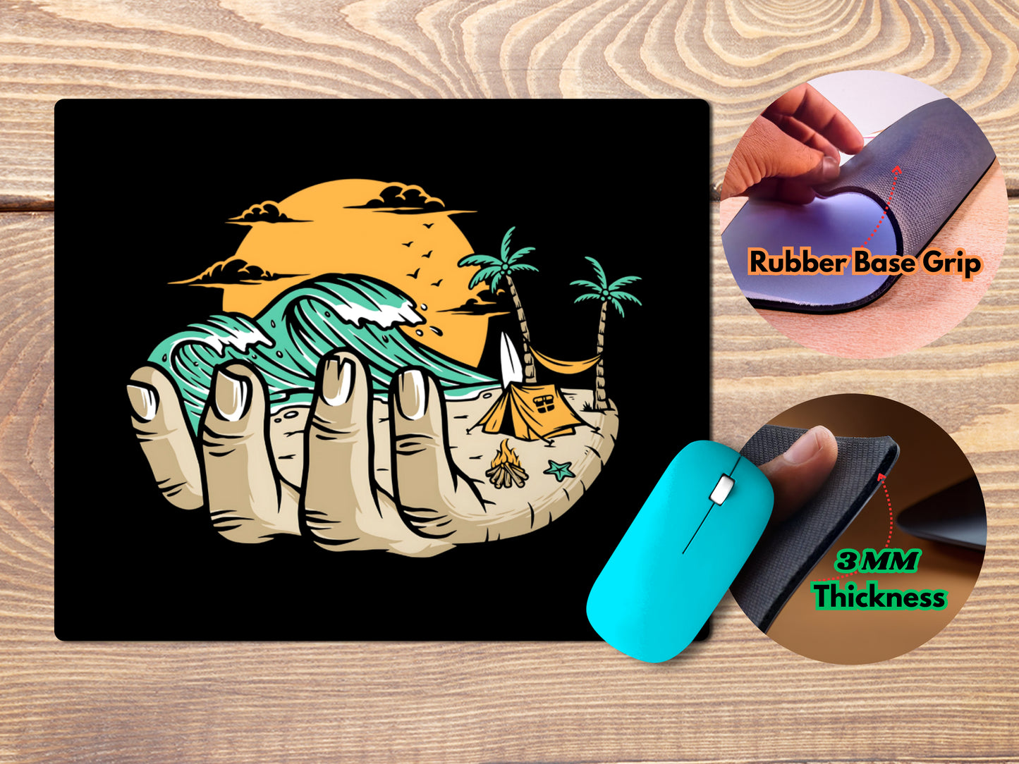 Beach in Handmousepad mockup style 4