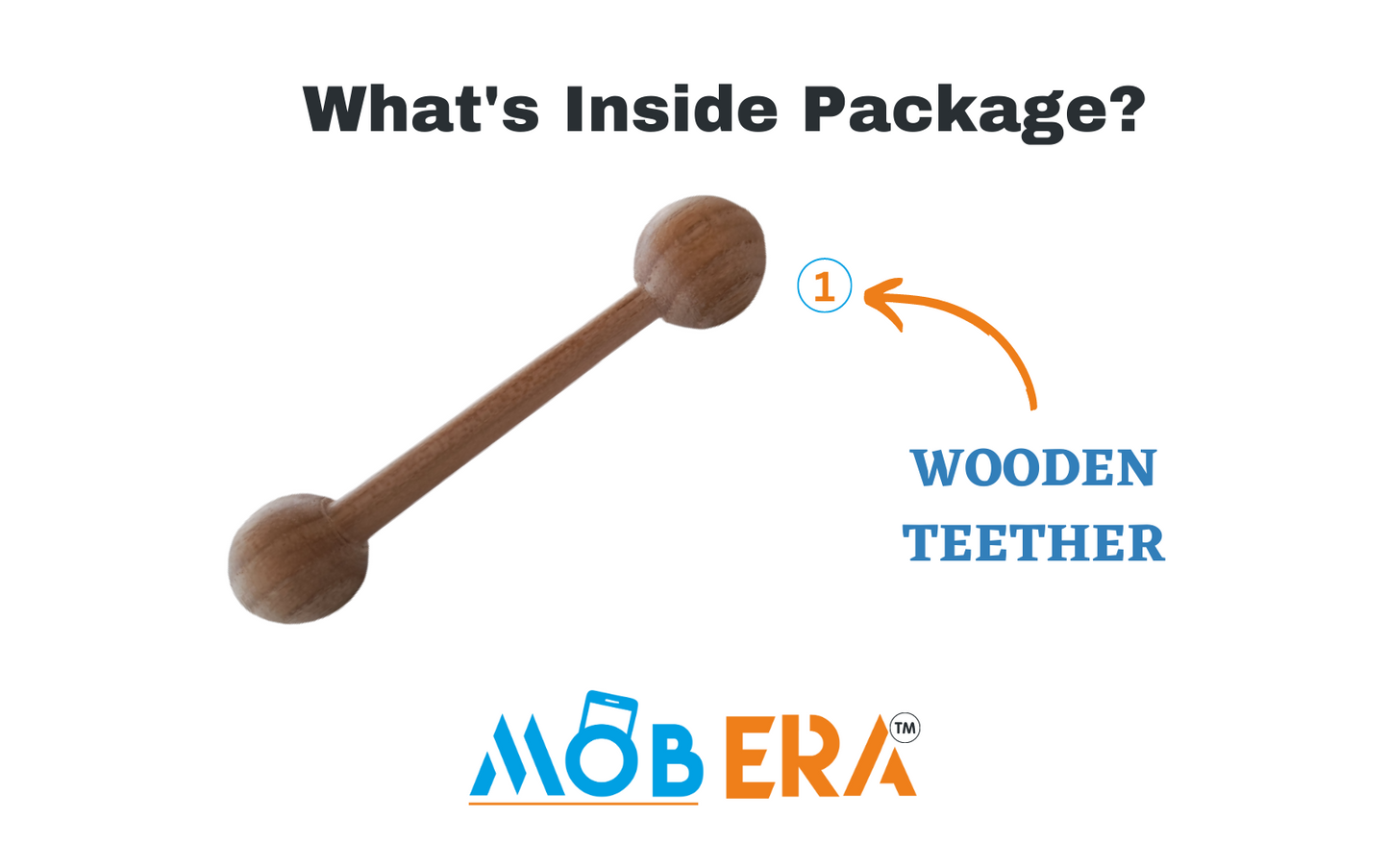 Saag Wood Organic Wooden Teether for Baby - MobERA