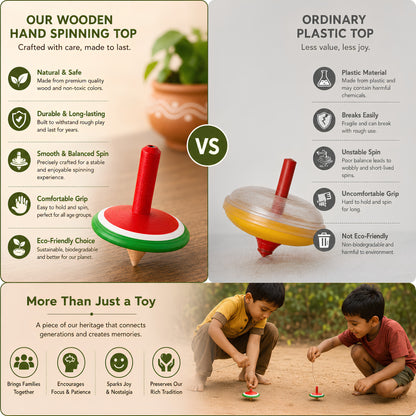 Hand Spinning Top Wood vs Plastic