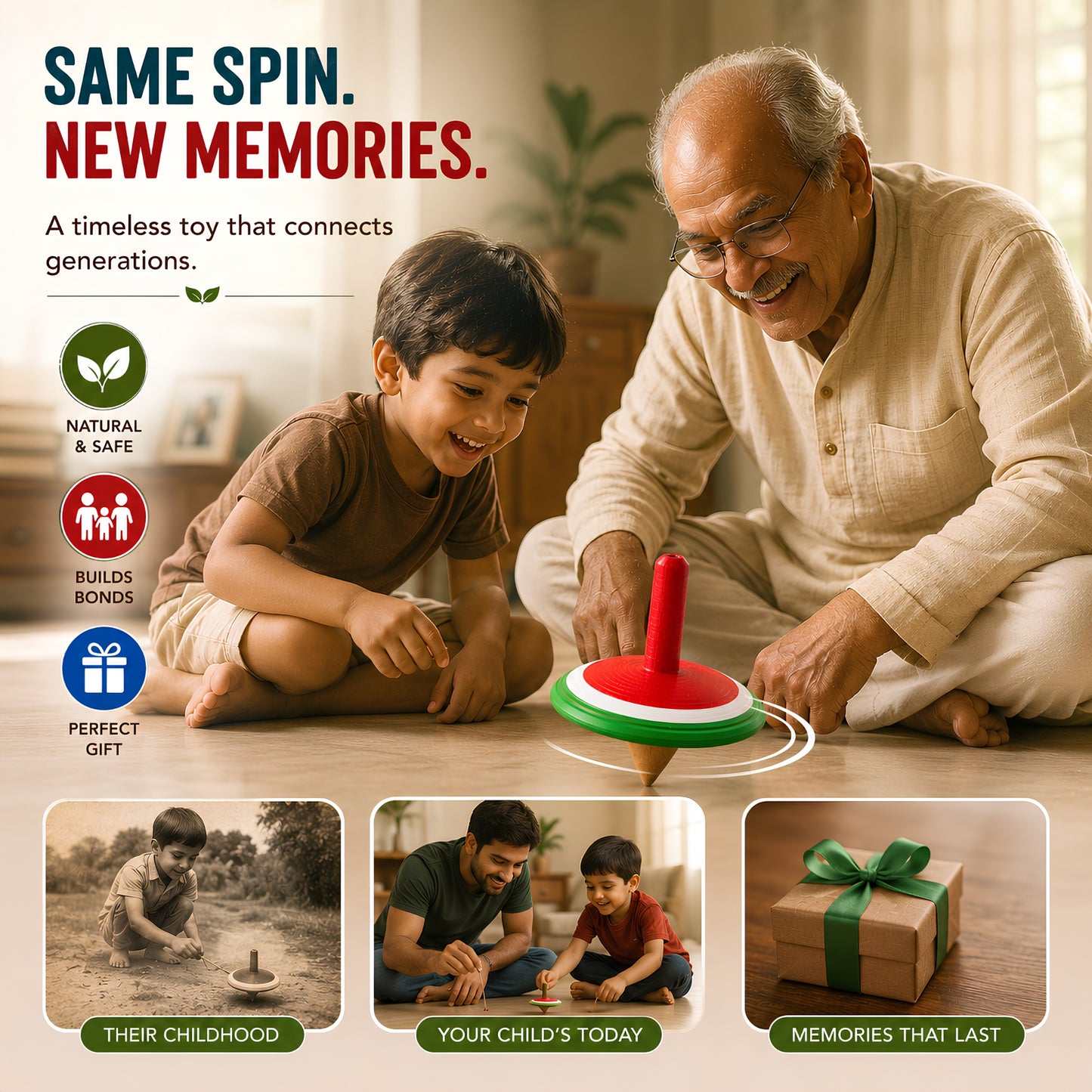 Hand Spinning top childhood memory