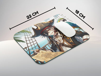 Pirate Captain with Parrot Anime Mouse Pad