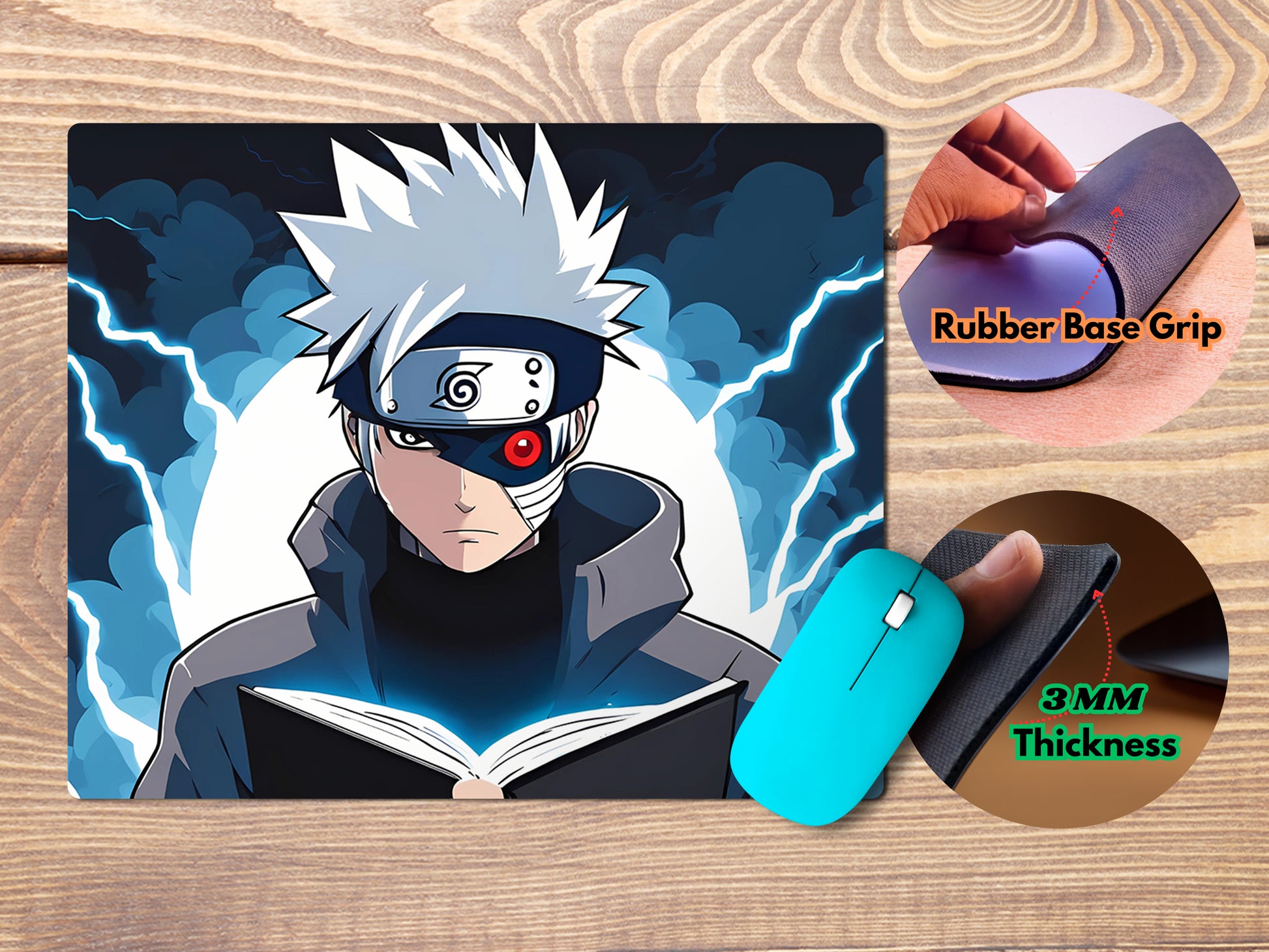 Kakashi Hatake mousepad mockup style 4