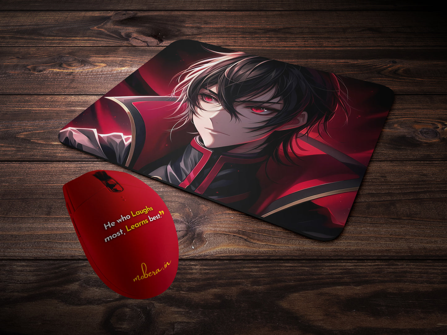 Lelouch Lamperouge in his Zero outfit mousepad mockup style 2