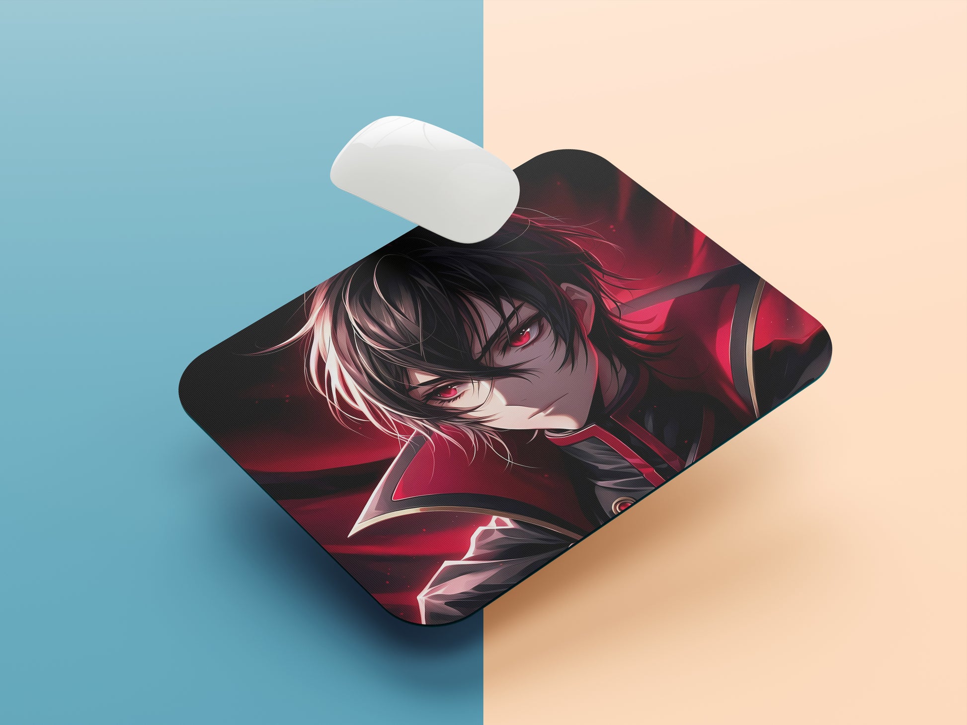 Lelouch Lamperouge in his Zero outfit mousepad mockup style 1