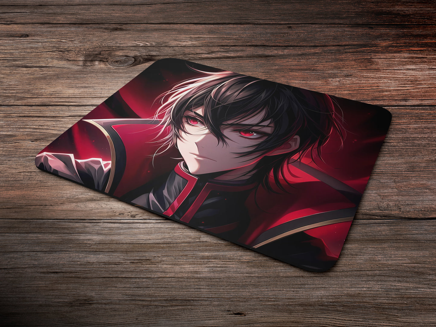 Lelouch Lamperouge in his Zero outfit mousepad mockup style 6