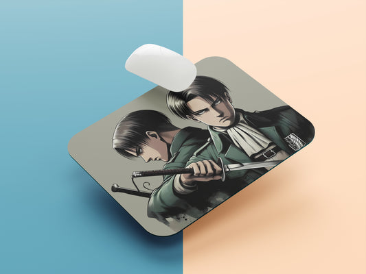 Levi Ackerman in his Survey Corps uniform mousepad mockup style 1