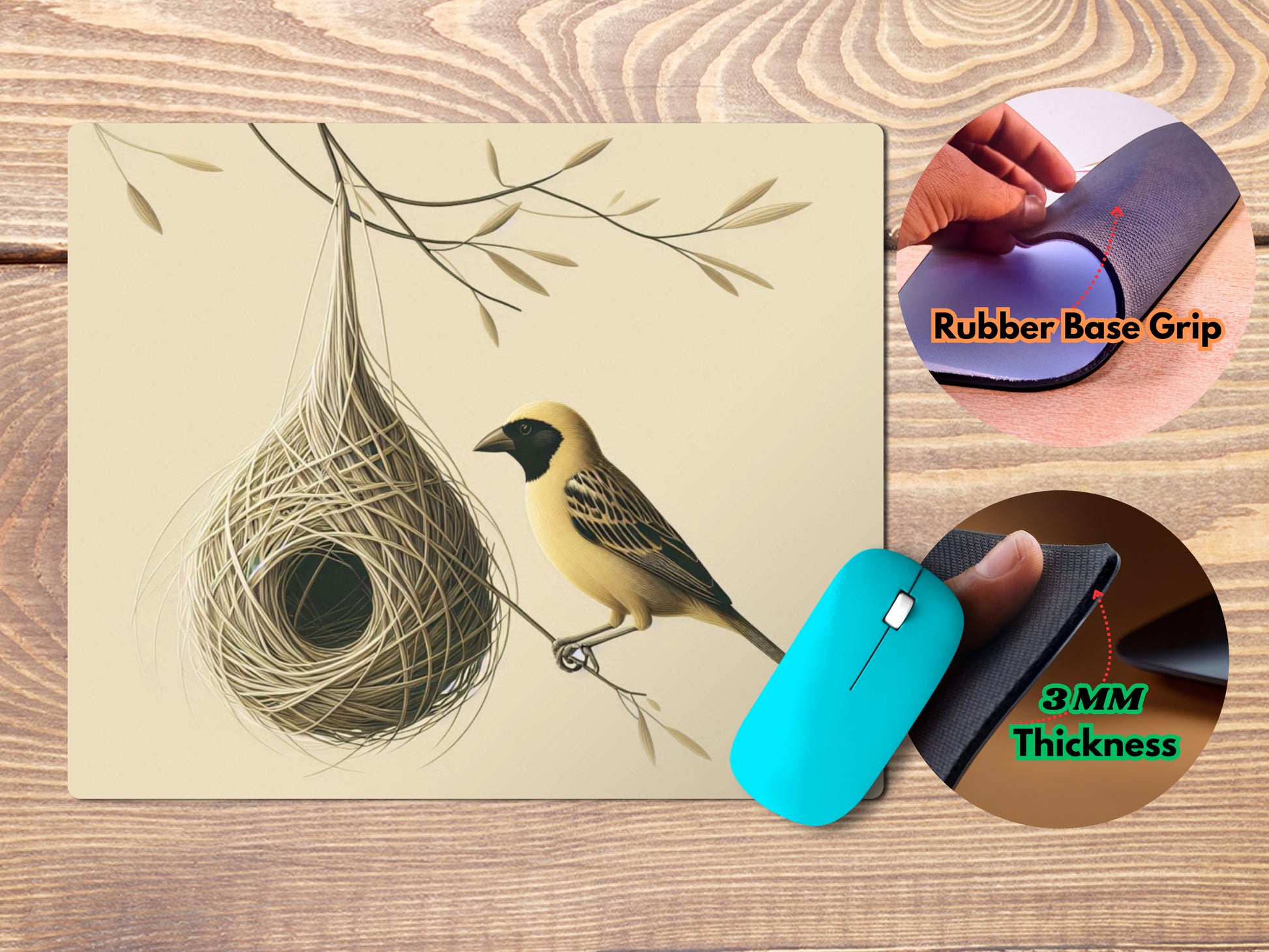 Weaver bird's nestmousepad mockup style 4