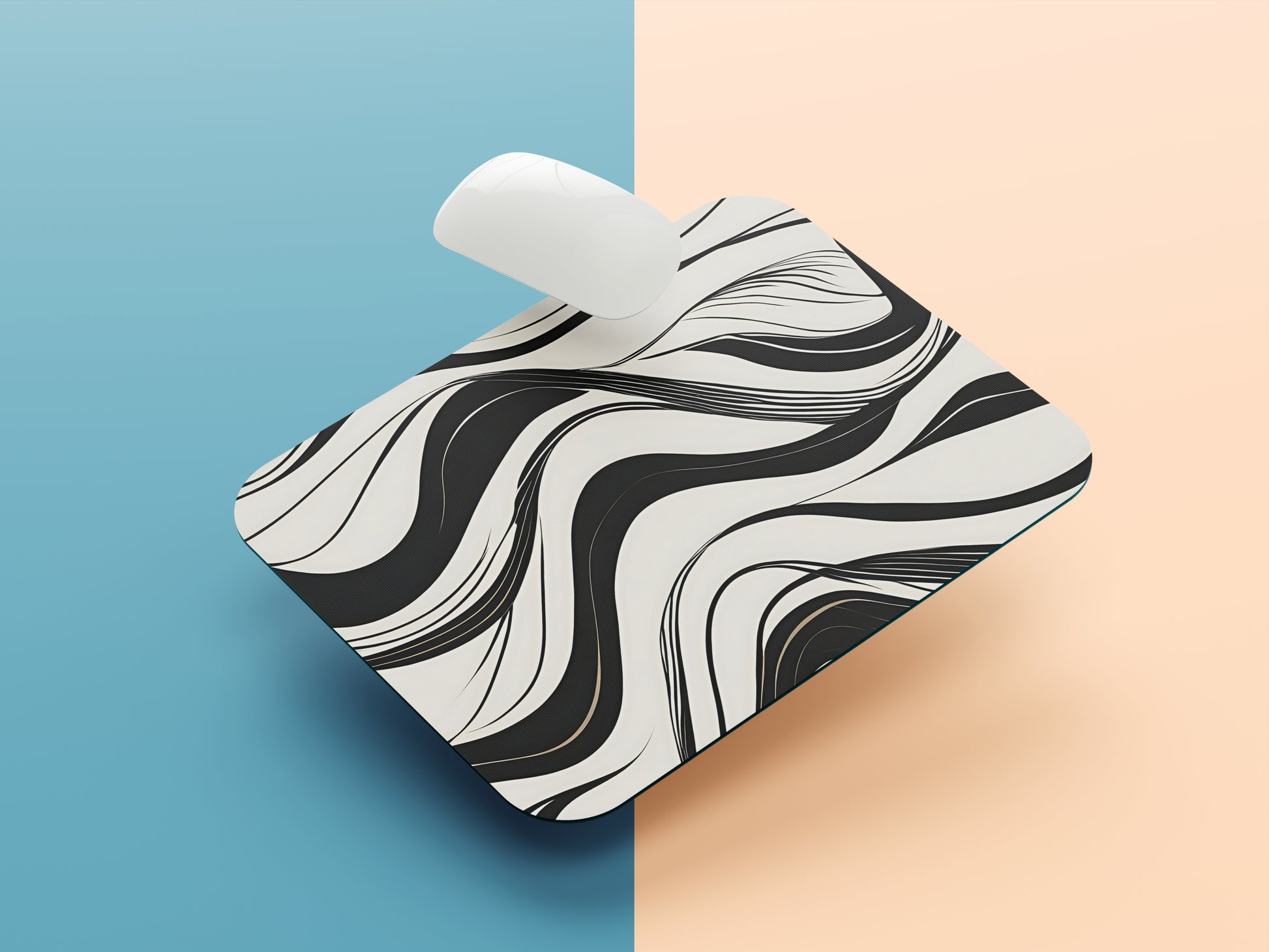 Minimal Wave Flow mousepad mockup style 1