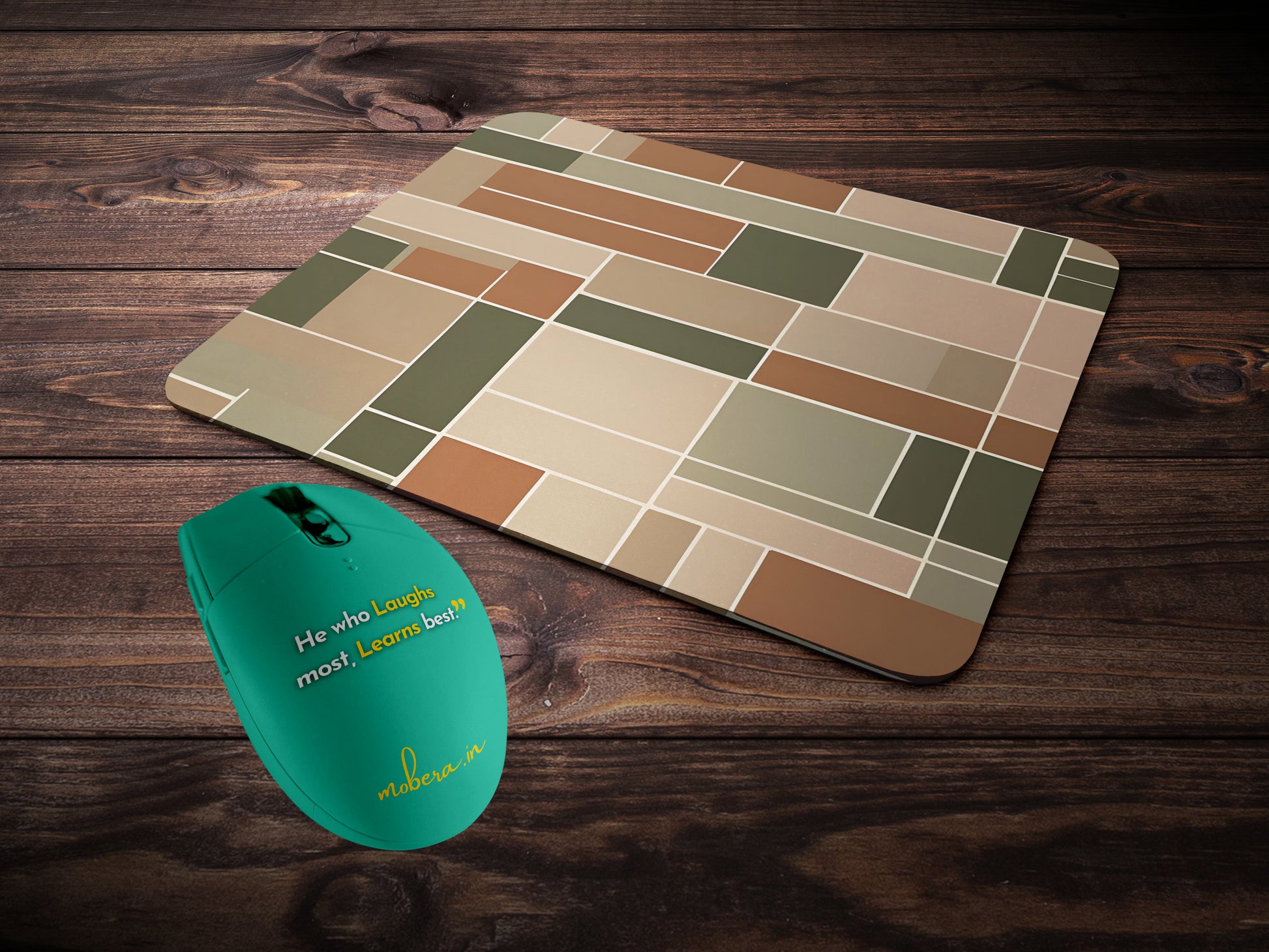 Earthy Offset Rectanglesmousepad mockup style 2