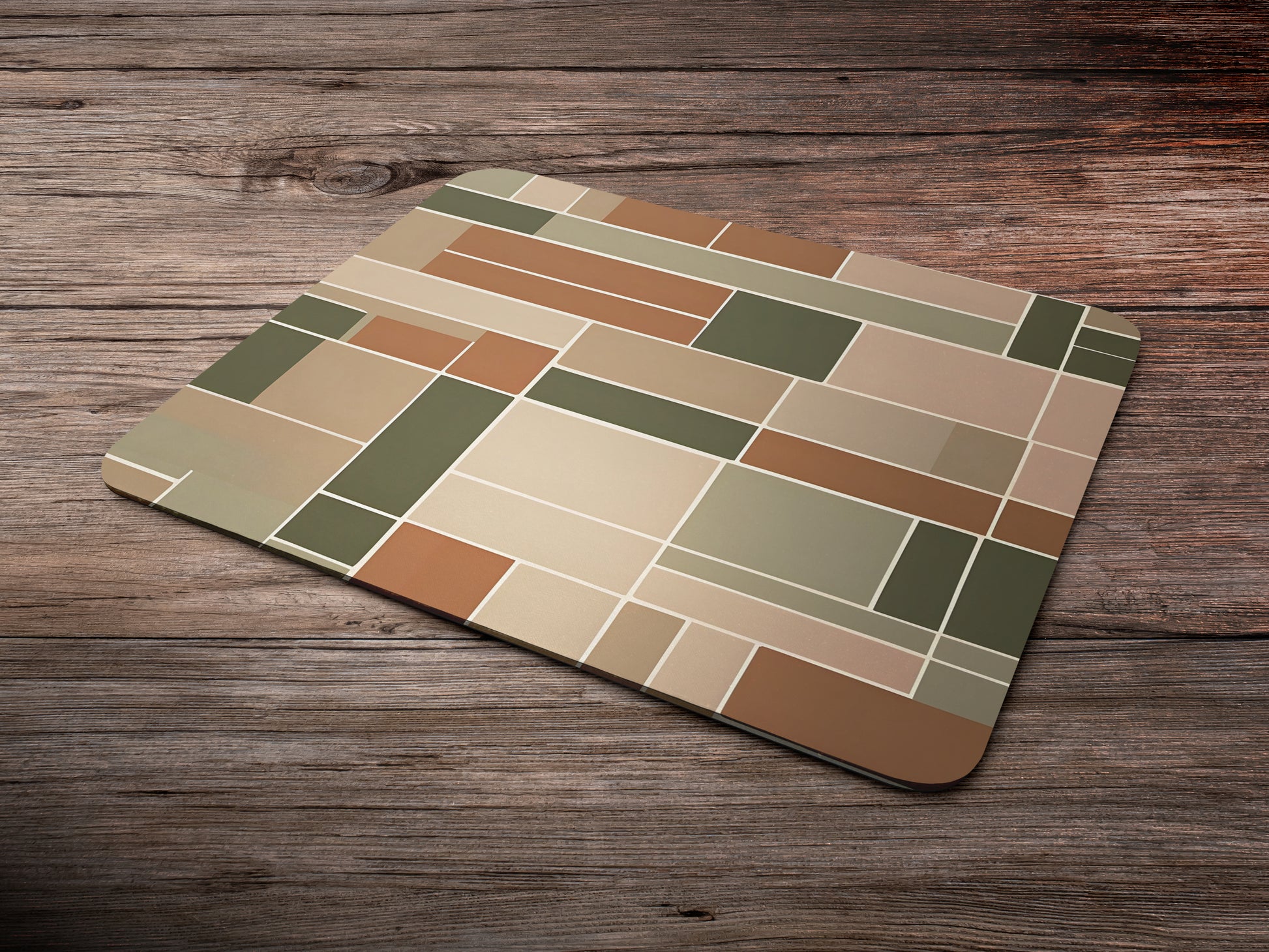 Earthy Offset Rectanglesmousepad mockup style 6