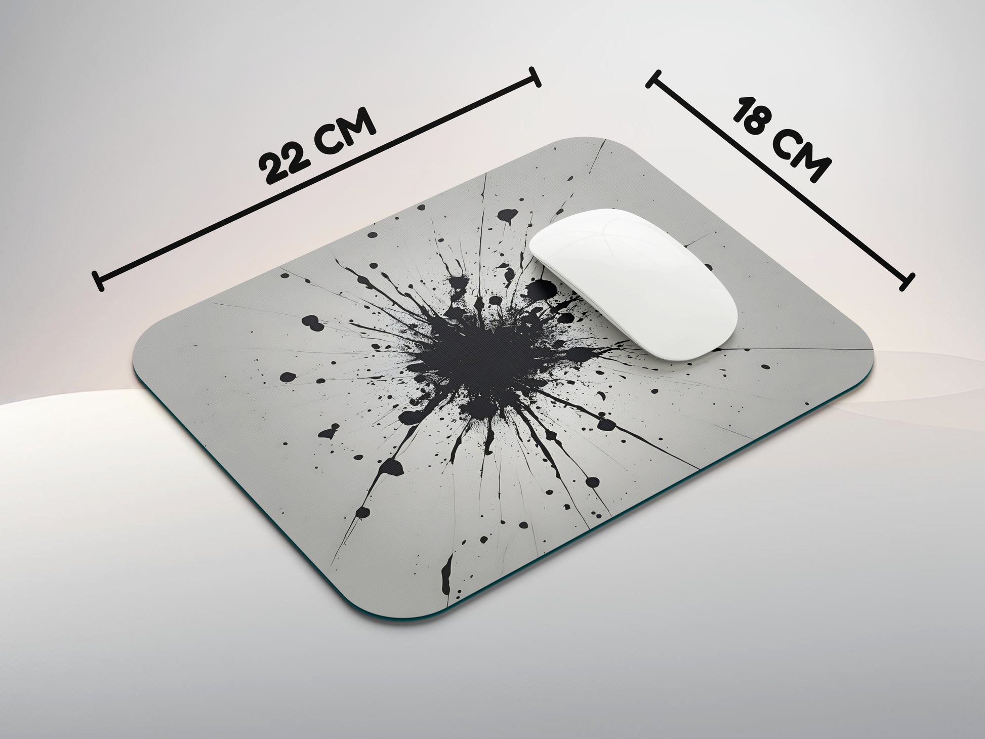 Minimal Black Splattermousepad mockup style 3