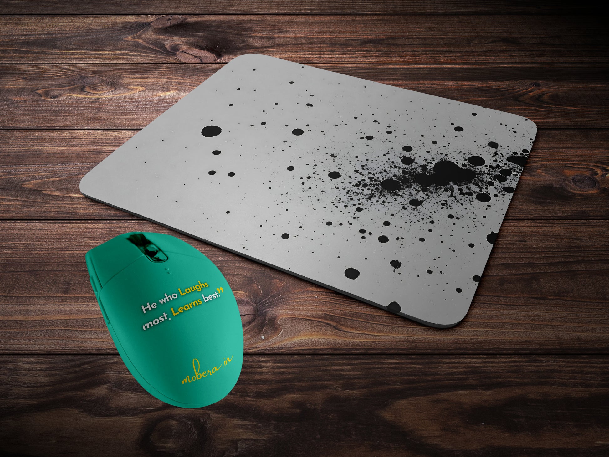 Abstract Gray Splattermousepad mockup style 2