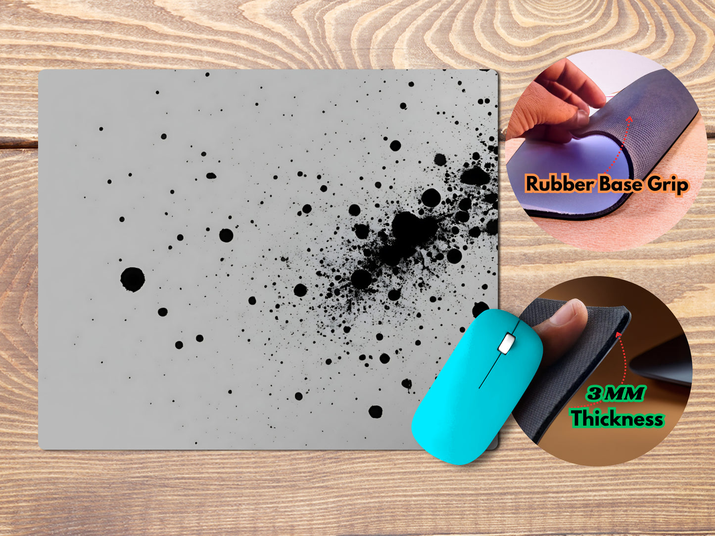 Abstract Gray Splattermousepad mockup style 4