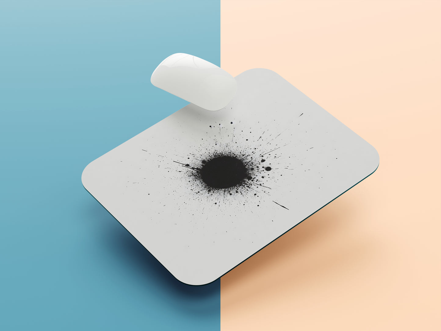 Minimalist Gray Splatter mousepad mockup style 1