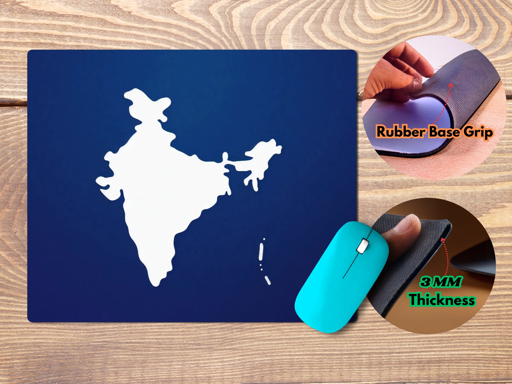 Minimalist India Map Outlinemousepad mockup style 4