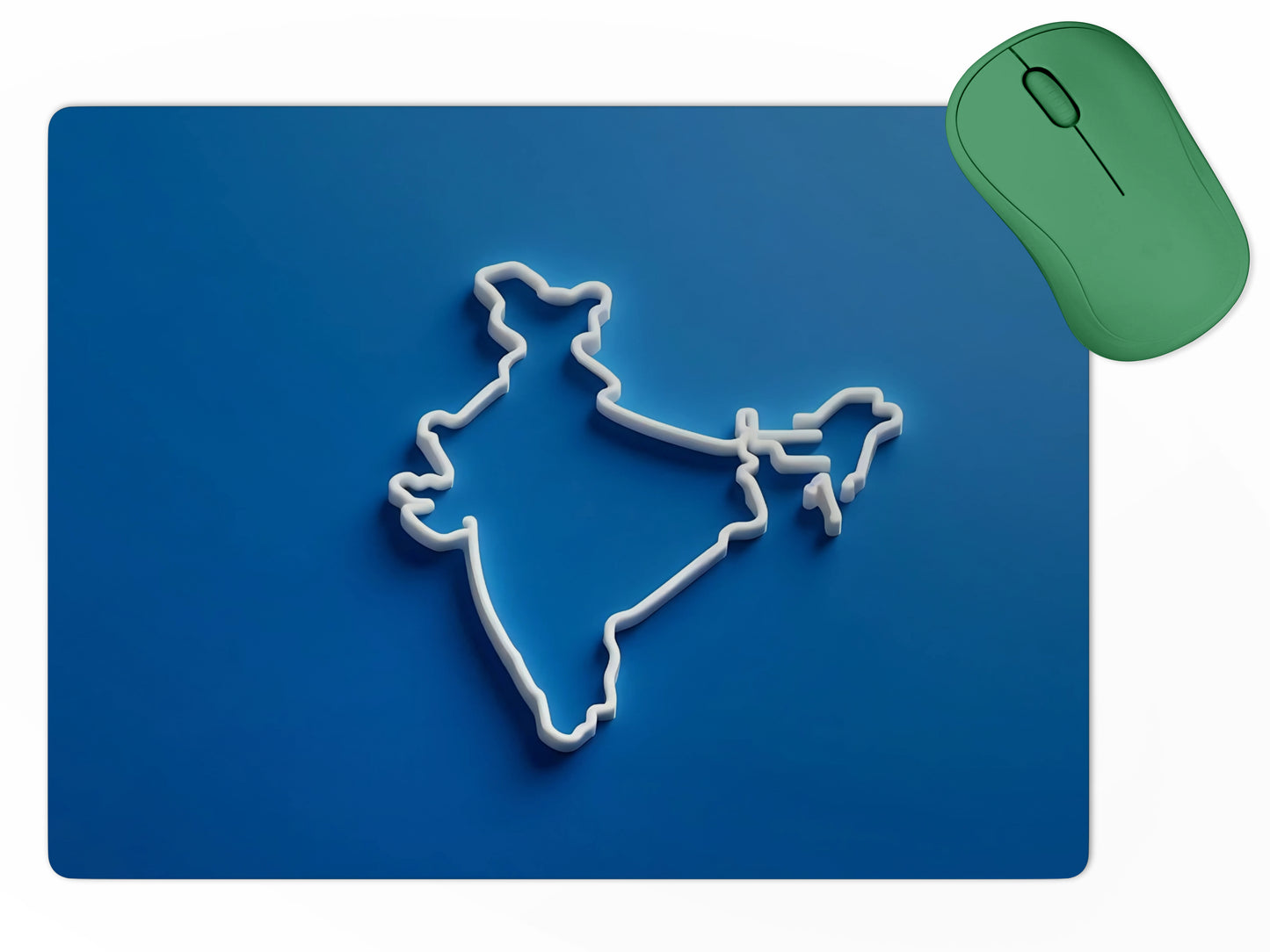 Blue India Map Outlinemousepad mockup style 5