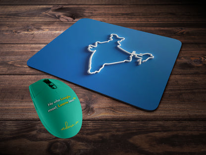 Blue India Map Outlinemousepad mockup style 2