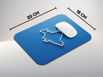 Blue India Map Outlinemousepad mockup style 3