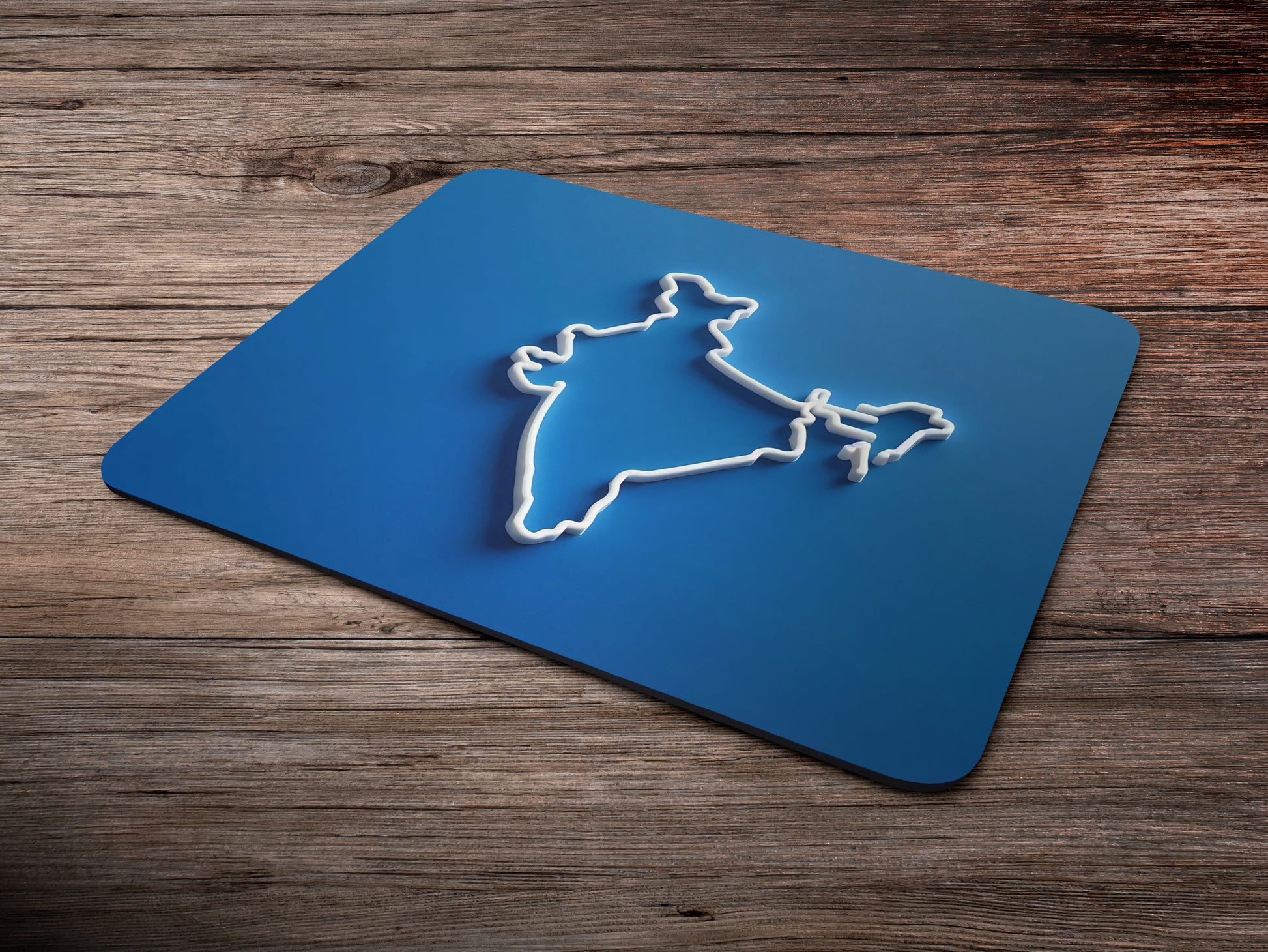 Blue India Map Outlinemousepad mockup style 6