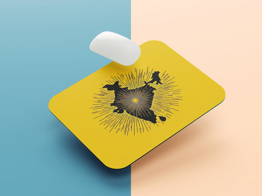 Sunburst India Map mousepad mockup style 1