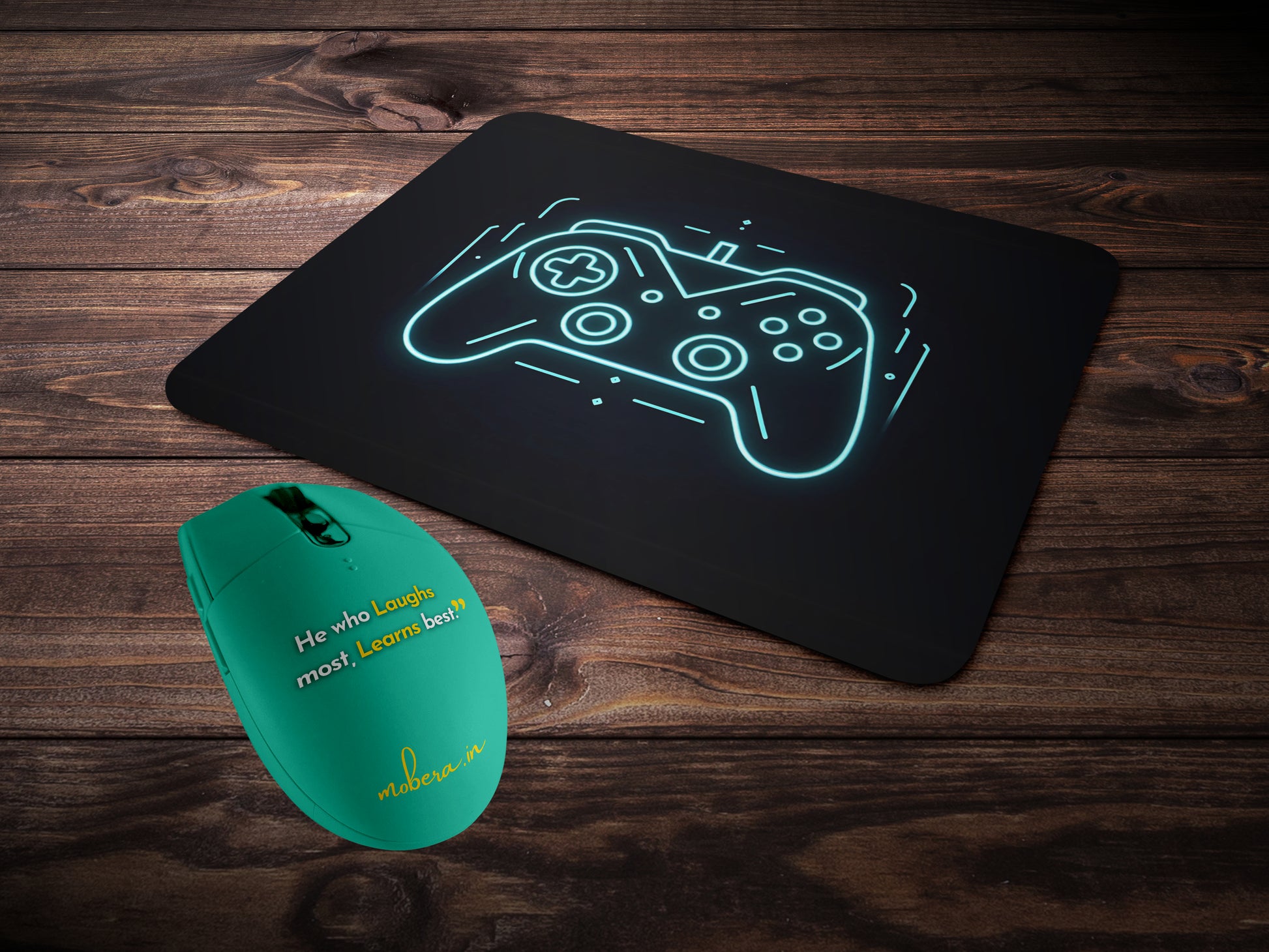 Neon Gaming Controllermousepad mockup style 2