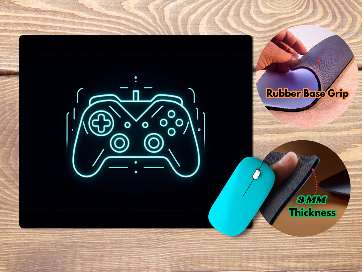 Neon Gaming Controllermousepad mockup style 4