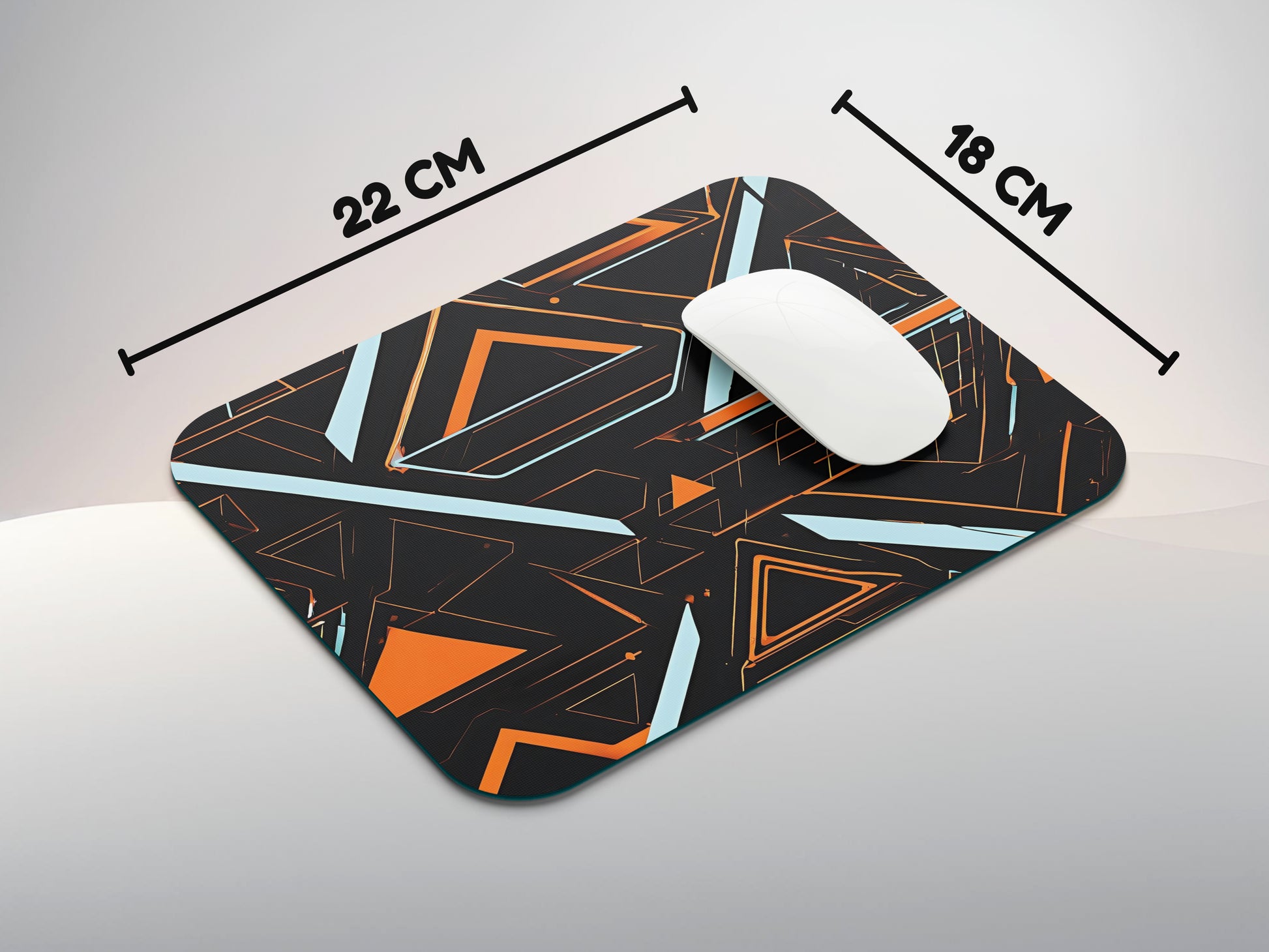 Neon Triangle Segmentsmousepad mockup style 3