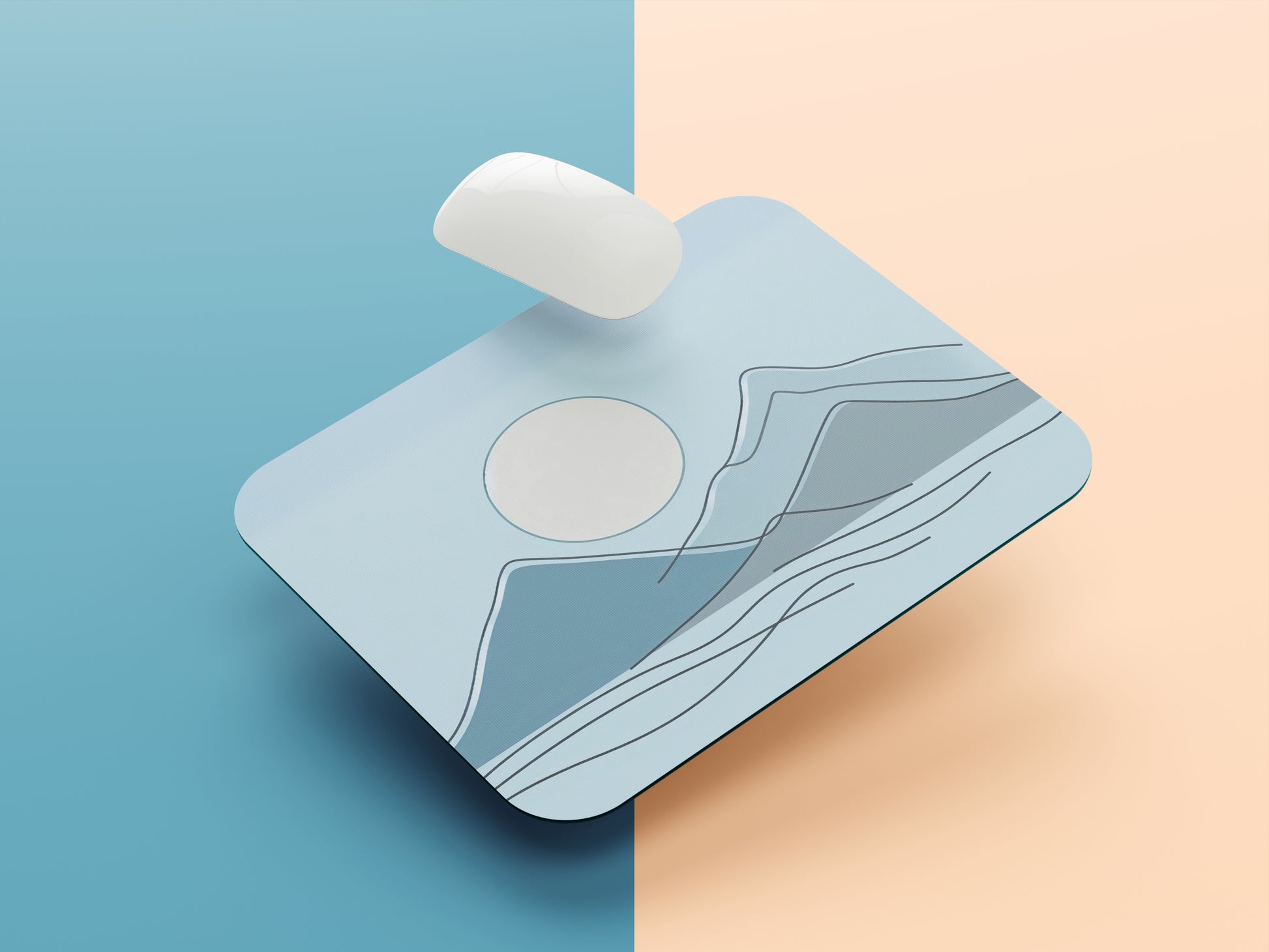 Minimalist Mountain Peaks mousepad mockup style 1