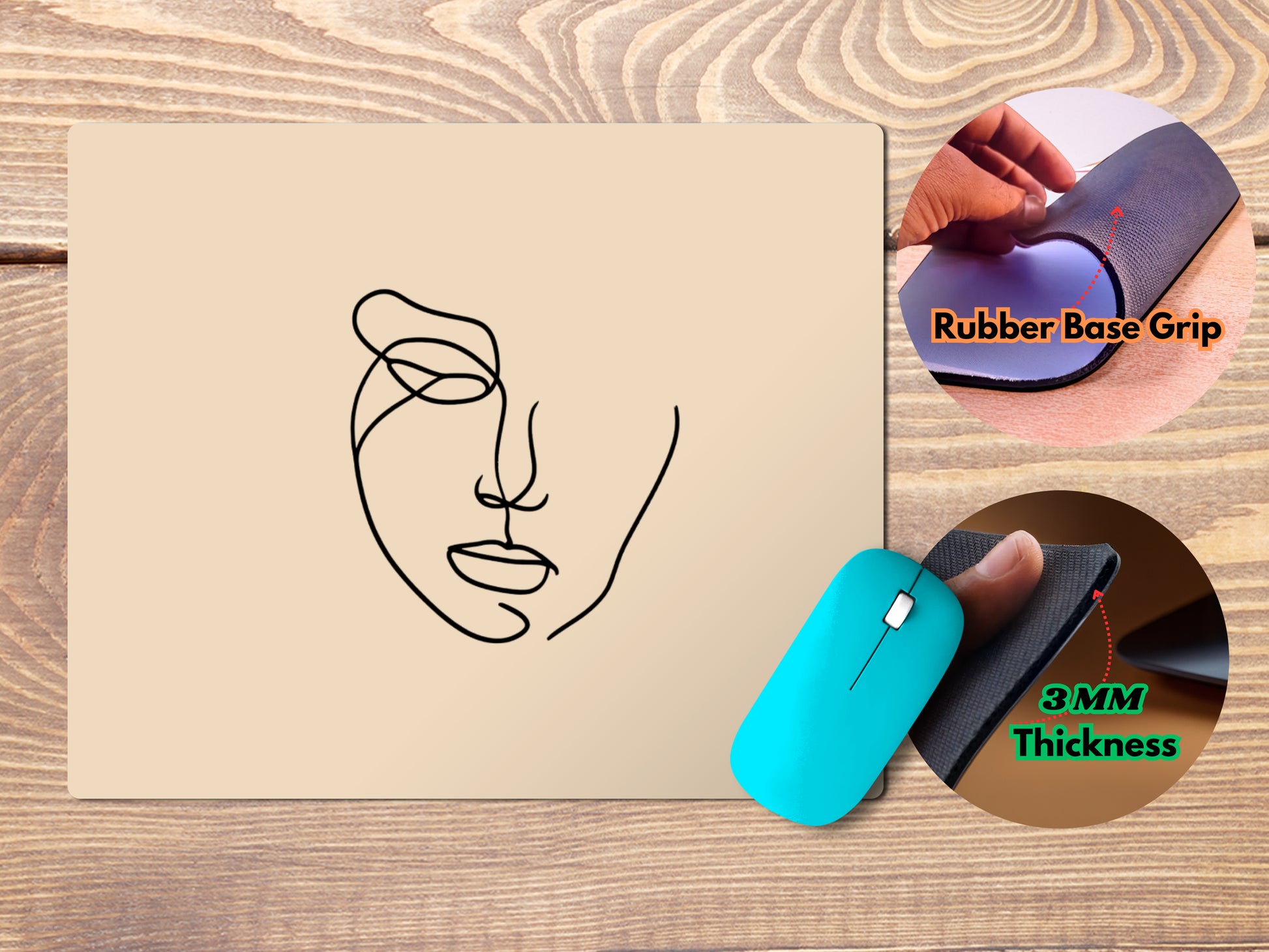 Abstract Face Outlinemousepad mockup style 4