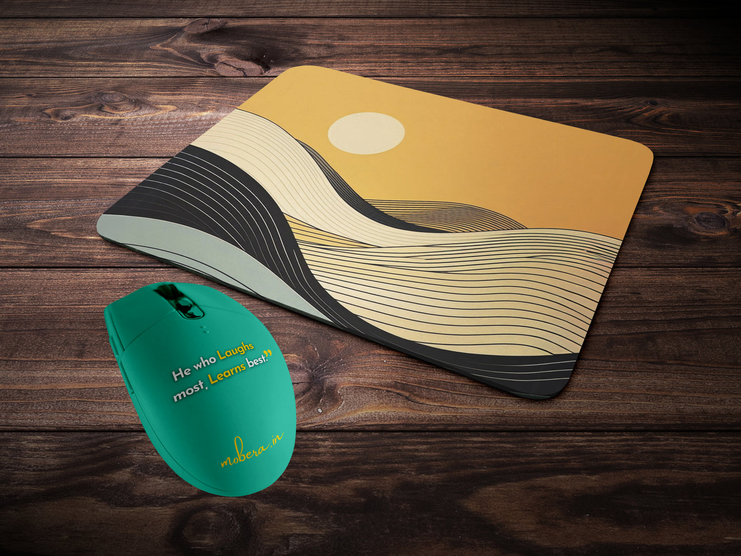 Minimalist Wave Linesmousepad mockup style 2