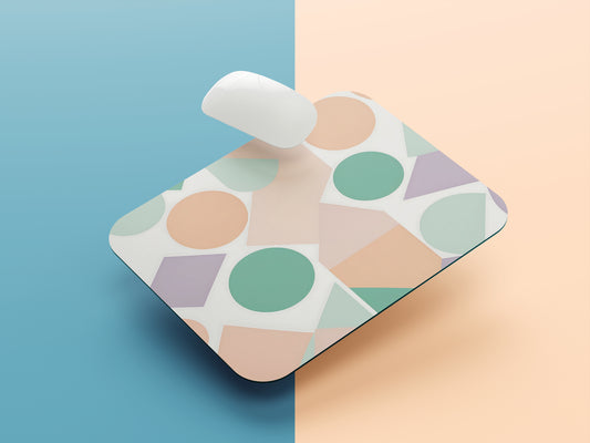 Pastel Geometric Shapes mousepad mockup style 1