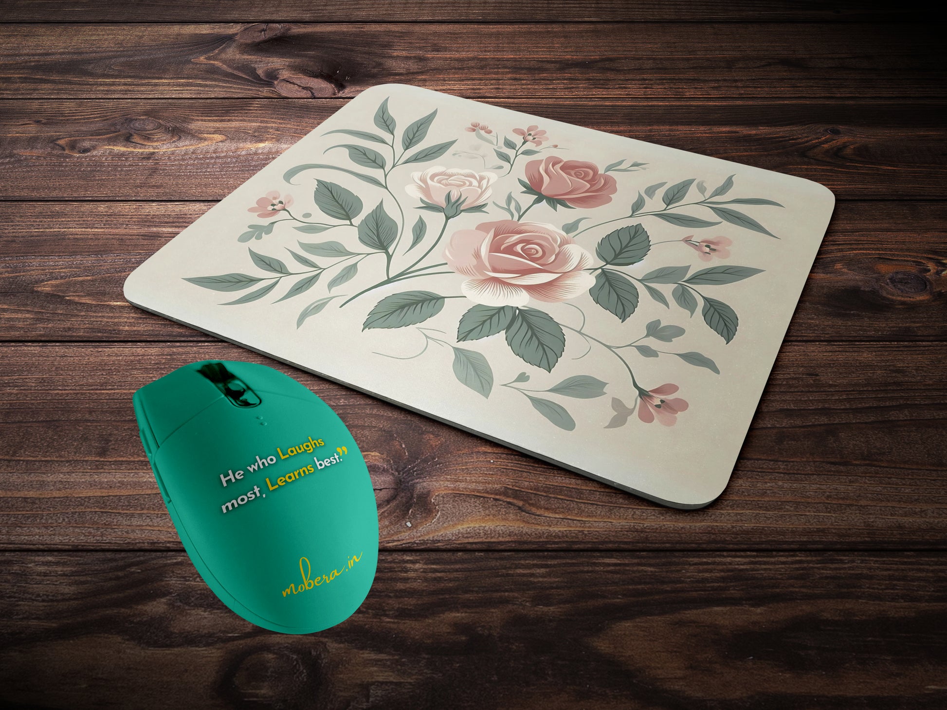 Soft Floral Rosesmousepad mockup style 2