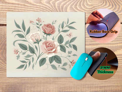 Soft Floral Rosesmousepad mockup style 4