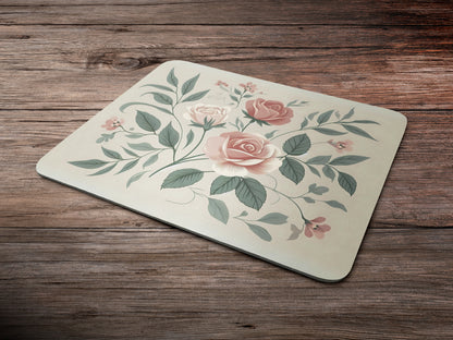 Soft Floral Rosesmousepad mockup style 6