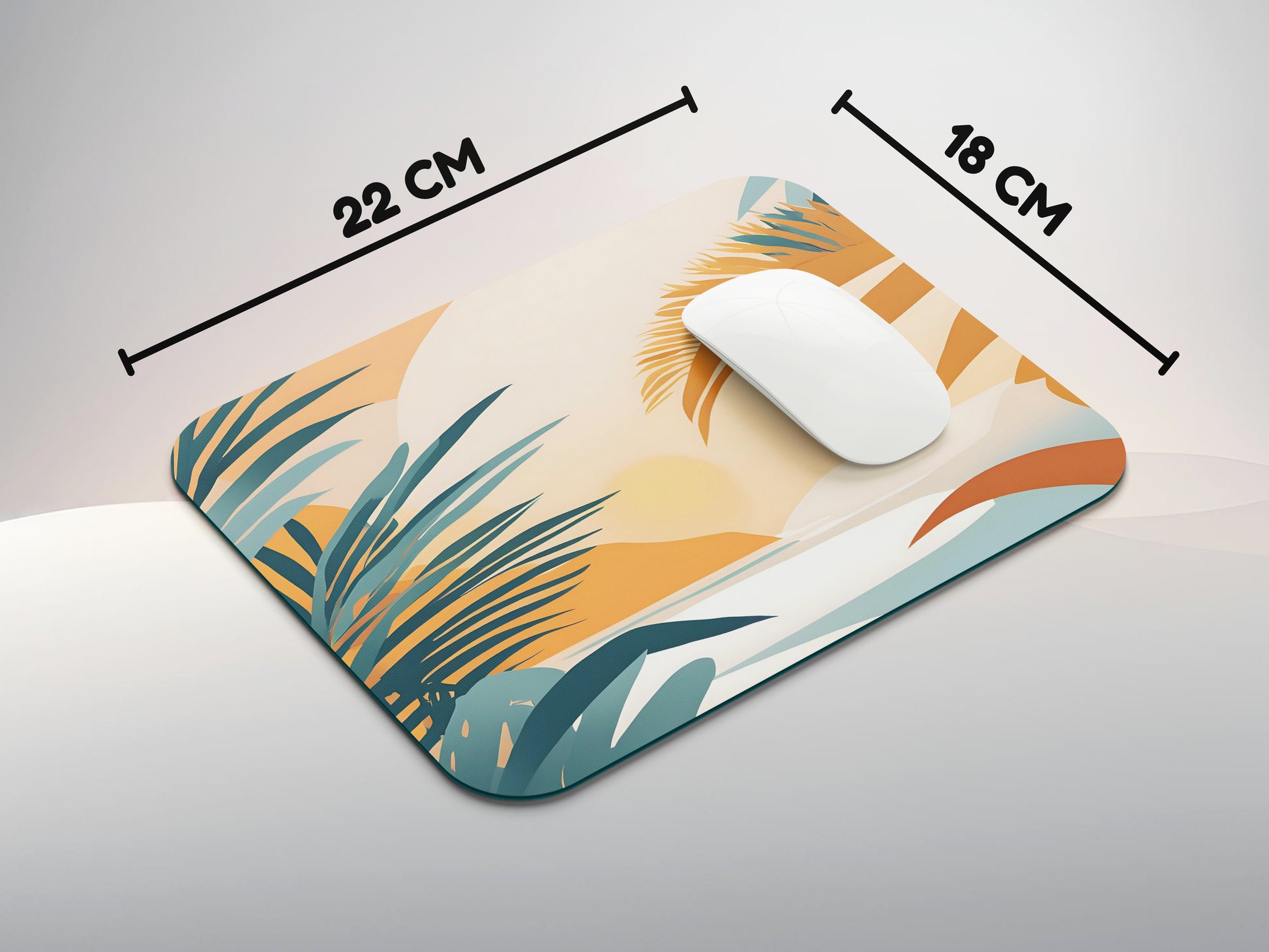 Tropical Palm Sunsetmousepad mockup style 3