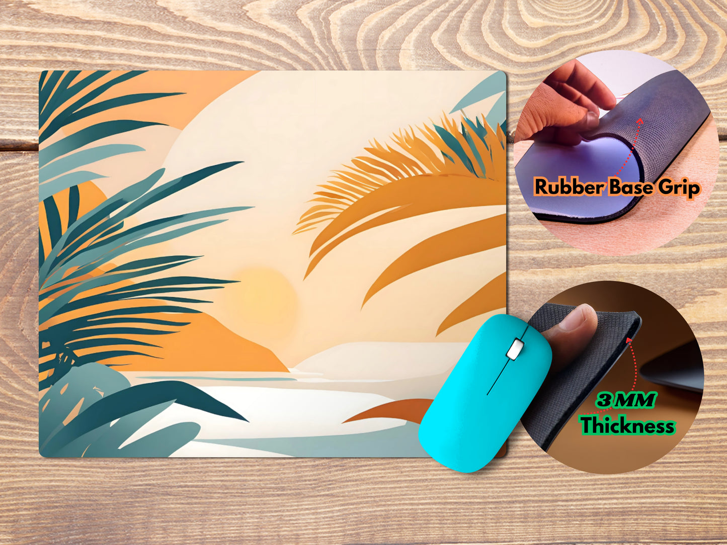 Tropical Palm Sunsetmousepad mockup style 4