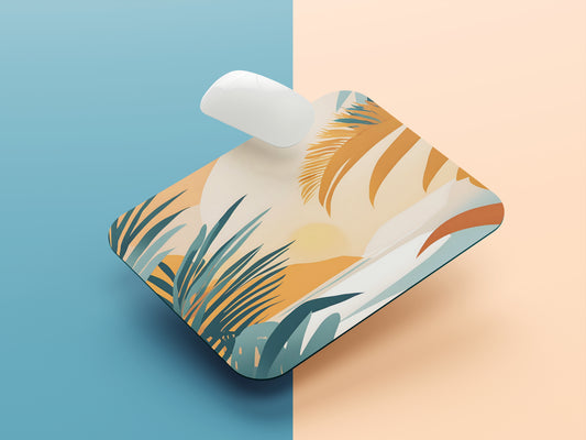 Tropical Palm Sunset mousepad mockup style 1