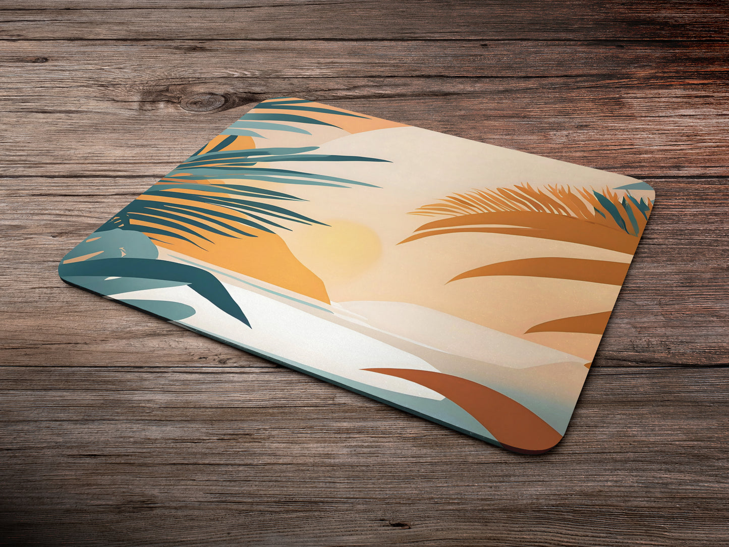 Tropical Palm Sunsetmousepad mockup style 6