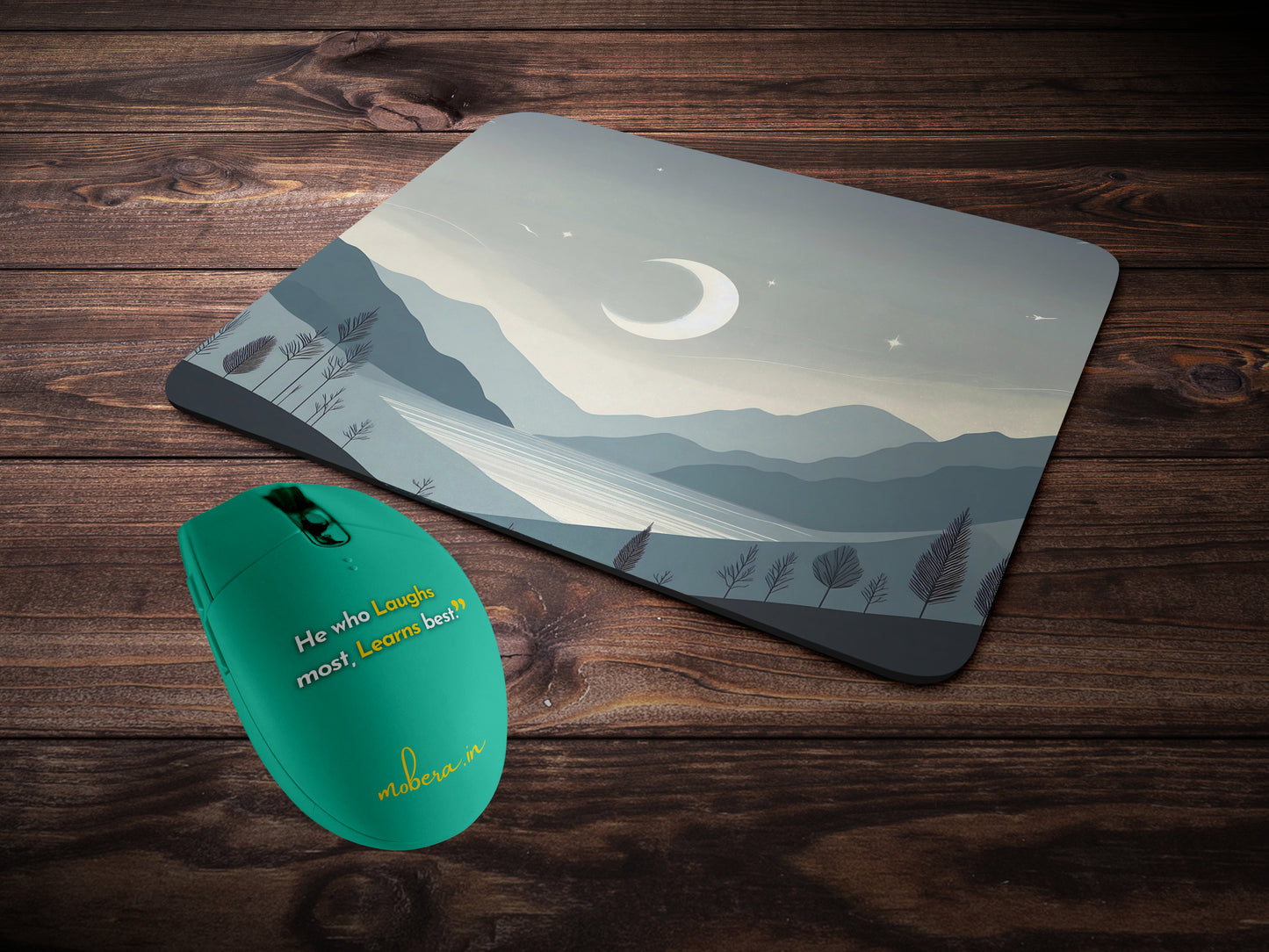 Moonlit Mountain Landscapemousepad mockup style 2