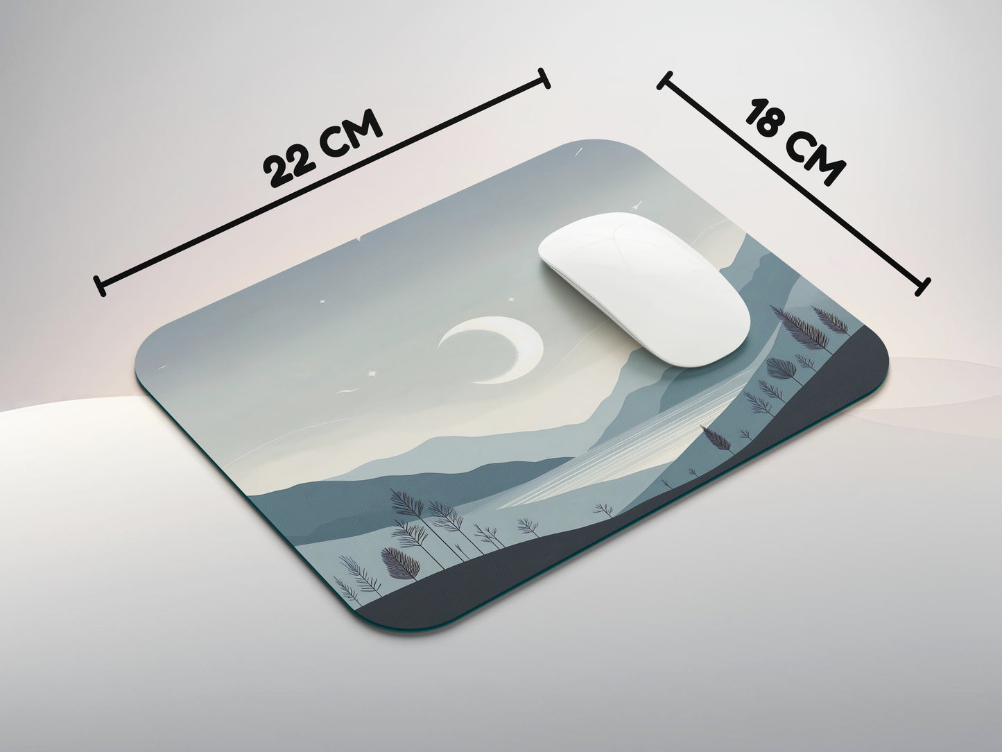 Moonlit Mountain Landscapemousepad mockup style 3