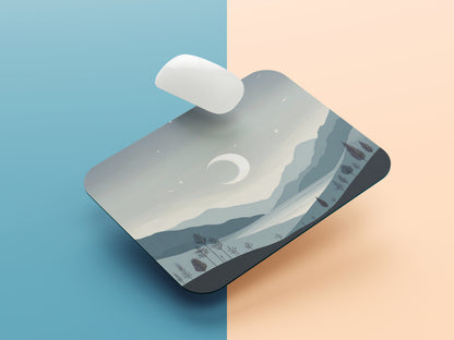 Moonlit Mountain Landscape mousepad mockup style 1