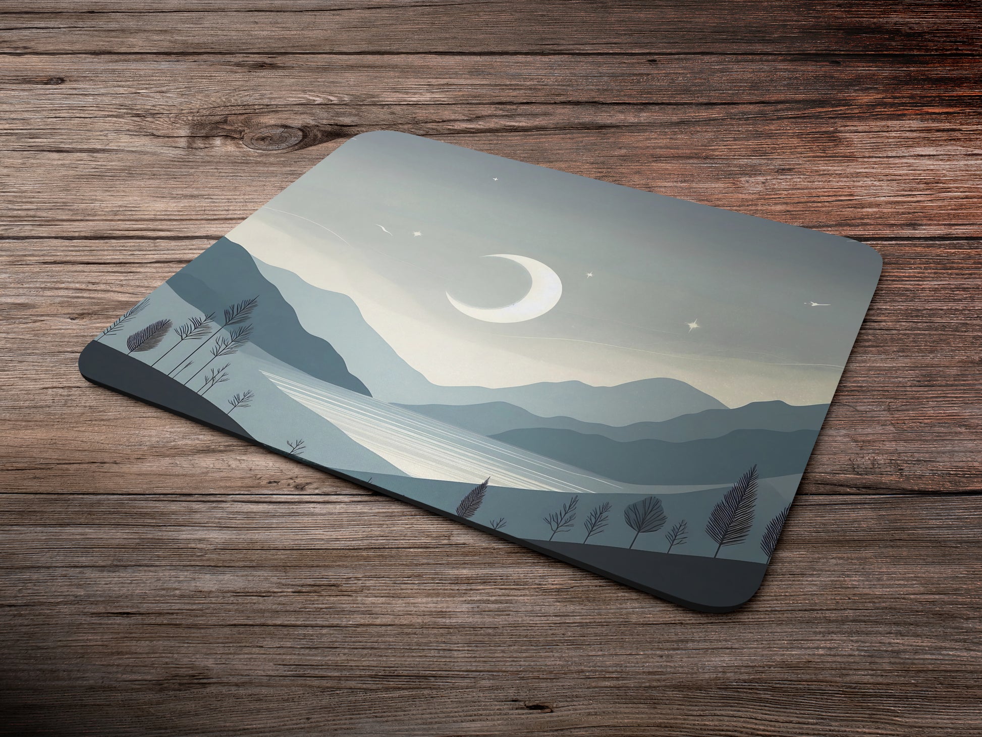 Moonlit Mountain Landscapemousepad mockup style 6