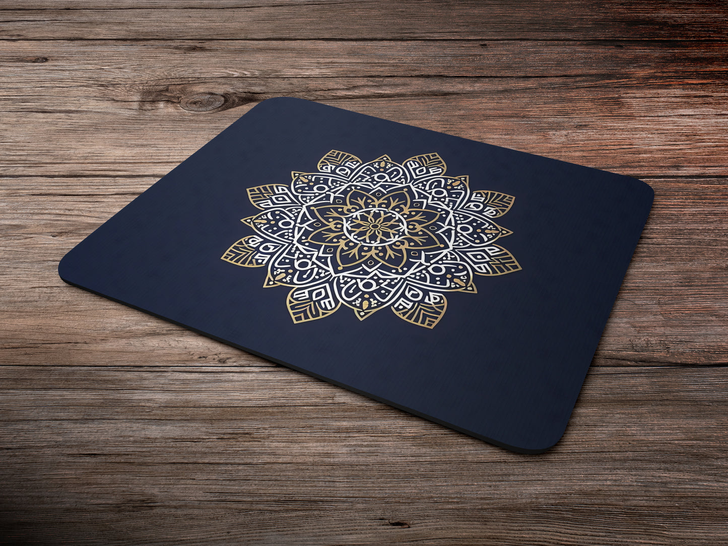 Navy Gold Mandalamousepad mockup style 6