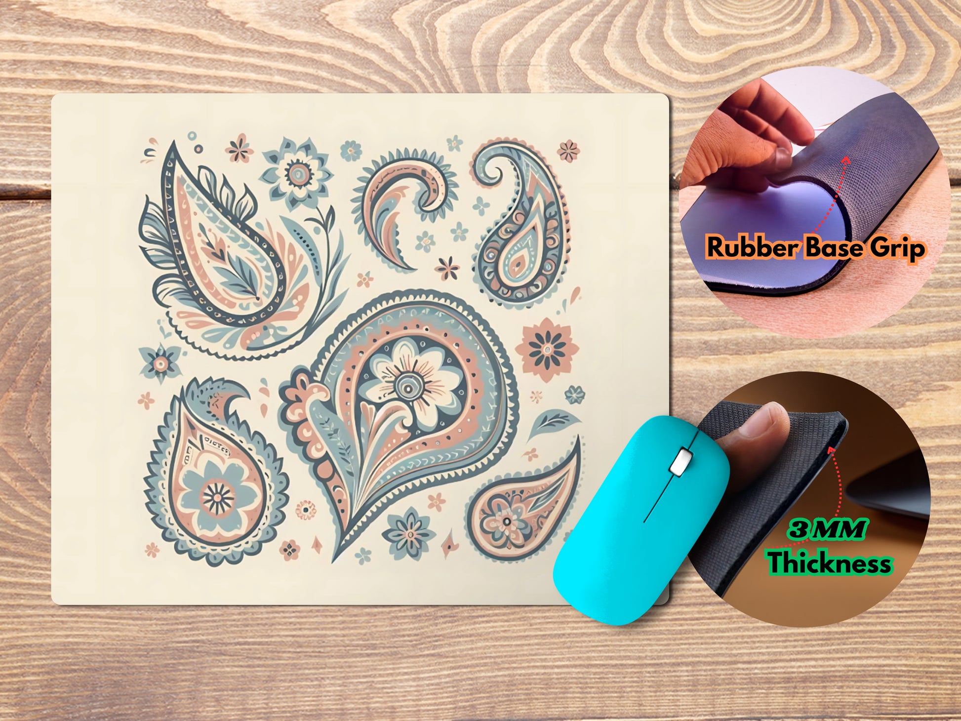 Pastel Paisley Designmousepad mockup style 4