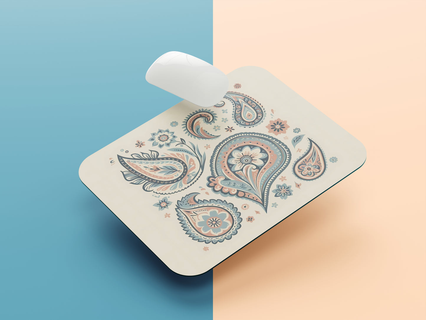 Pastel Paisley Design mousepad mockup style 1