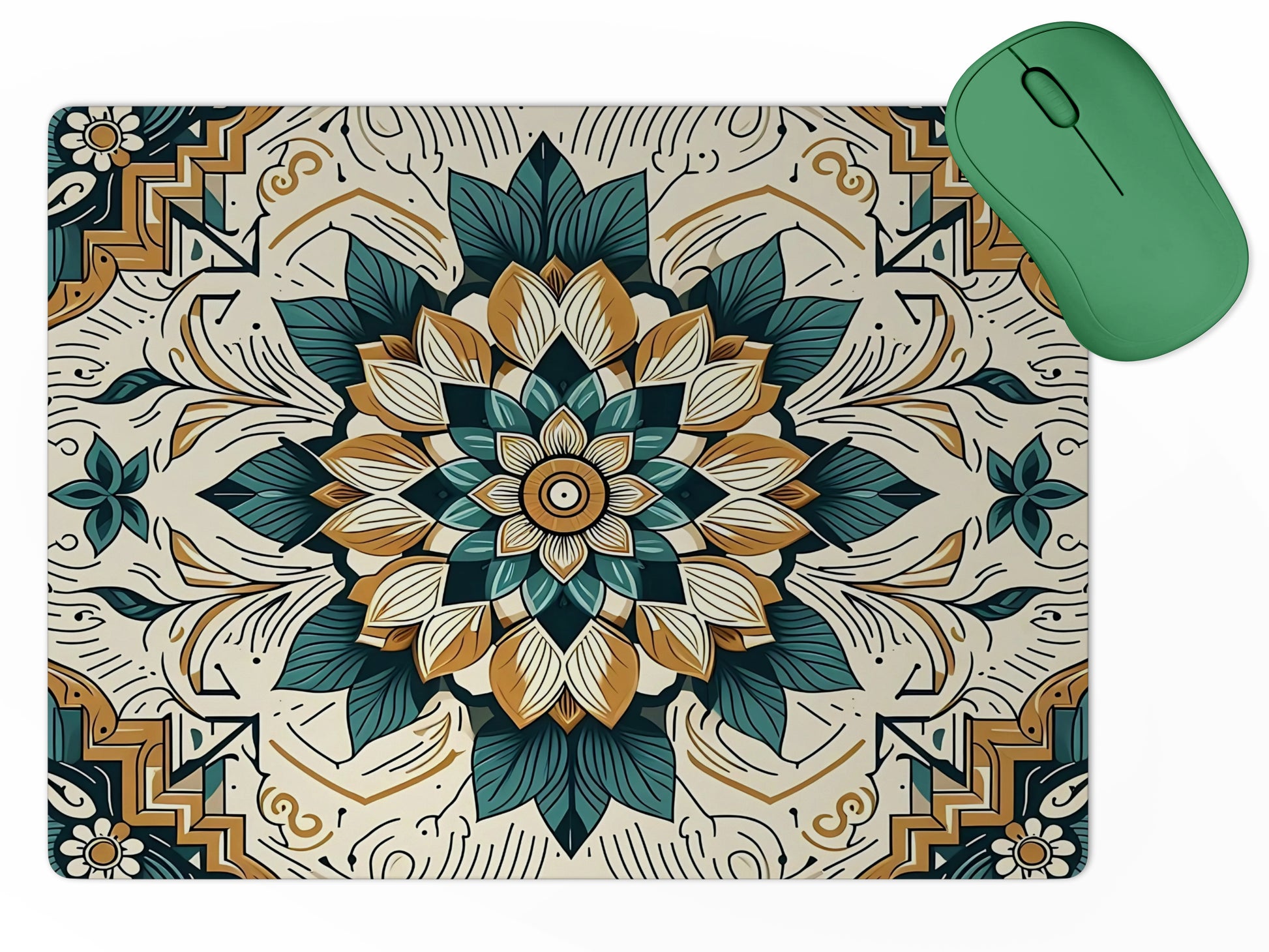 Teal Mustard Rangolimousepad mockup style 5