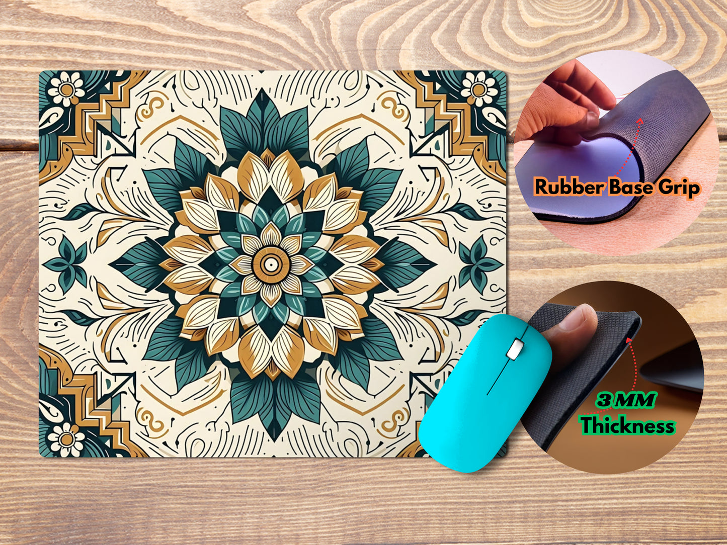 Teal Mustard Rangolimousepad mockup style 4