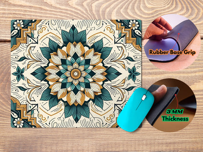 Teal Mustard Rangolimousepad mockup style 4