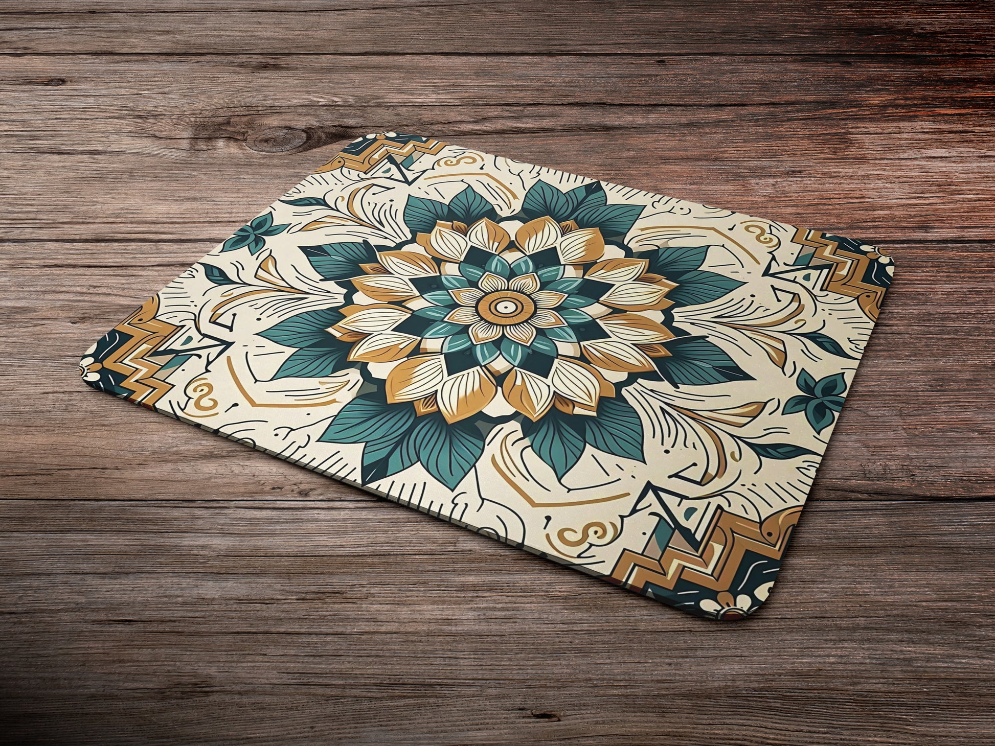 Teal Mustard Rangolimousepad mockup style 6